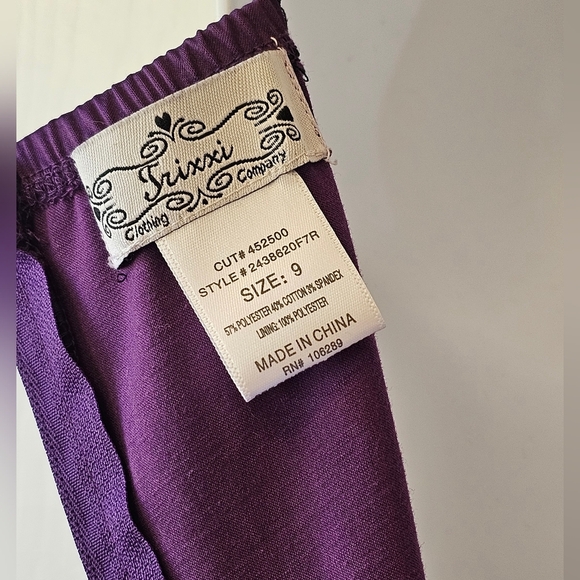 Trixxi Purple and‎ Black Satin Pleated Mini Dress With Pockets Bow Juniors Sz 9 - Picture 7 of 11